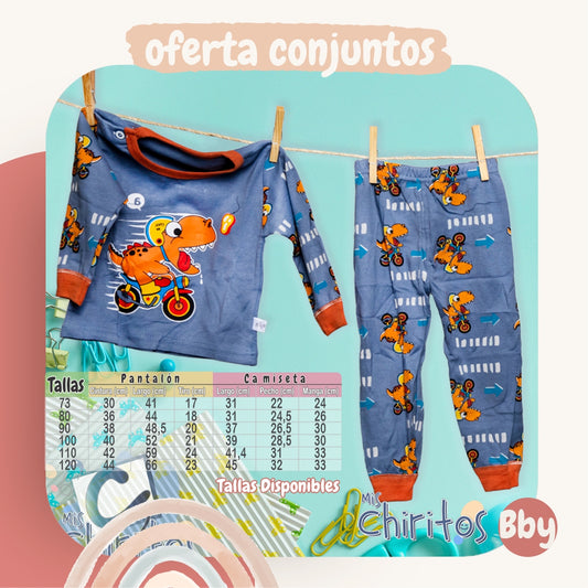 Conjunto Dino Azul